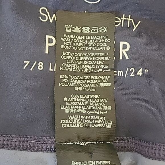 Sweaty Betty Power Workout 7/8 Gym Leggings, Blue Paint Print Size S - Picture 12 of 13